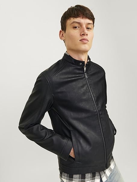 Men’s Black PU Biker Jacket