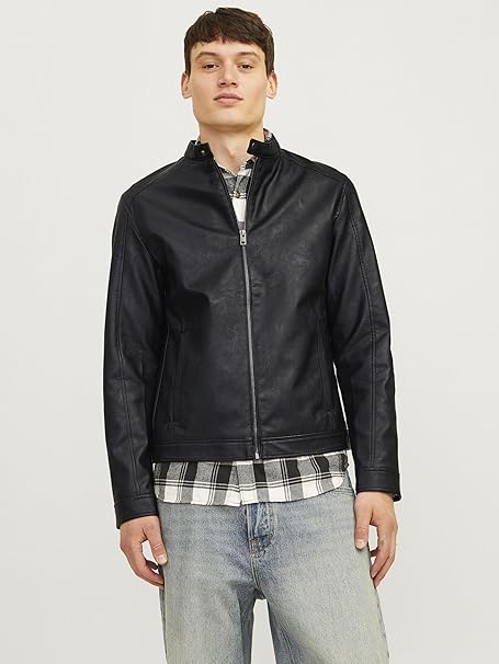 Men’s Black PU Biker Jacket