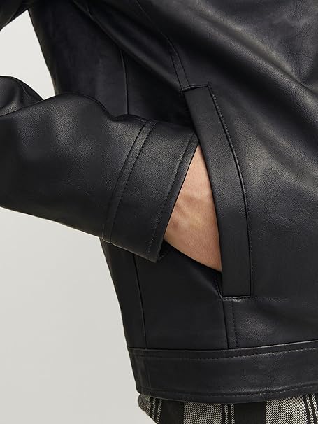 Men’s Black PU Biker Jacket