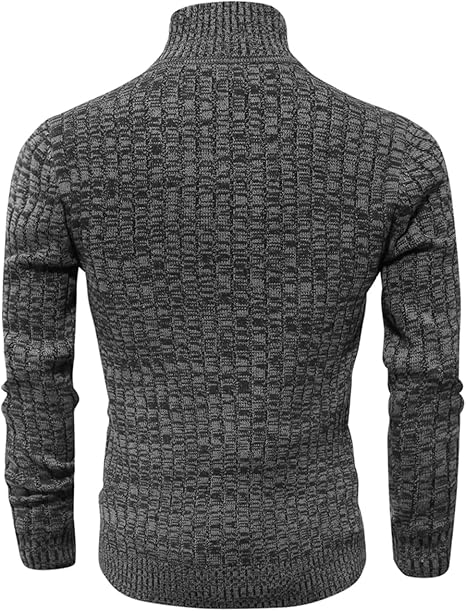 Mens Knitted Cardigan Full Front Zipper Sweater